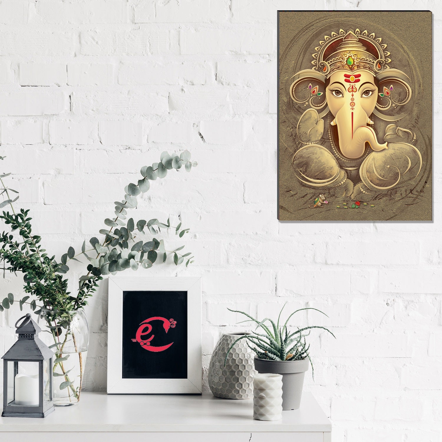 6MM MDF Lord Ganesha Satin Matt Texture UV Art Painting Kafalo