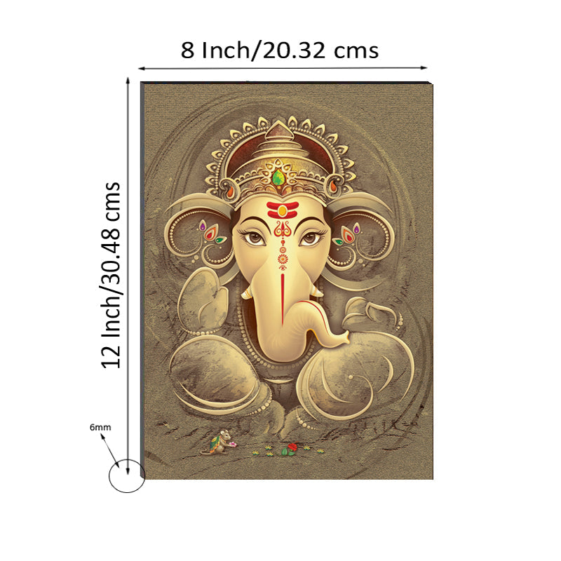 6MM MDF Lord Ganesha Satin Matt Texture UV Art Painting Kafalo