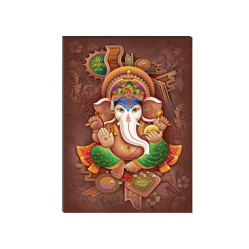 6MM MDF Lord Ganesha Satin Matt Texture UV Art Painting Kafalo