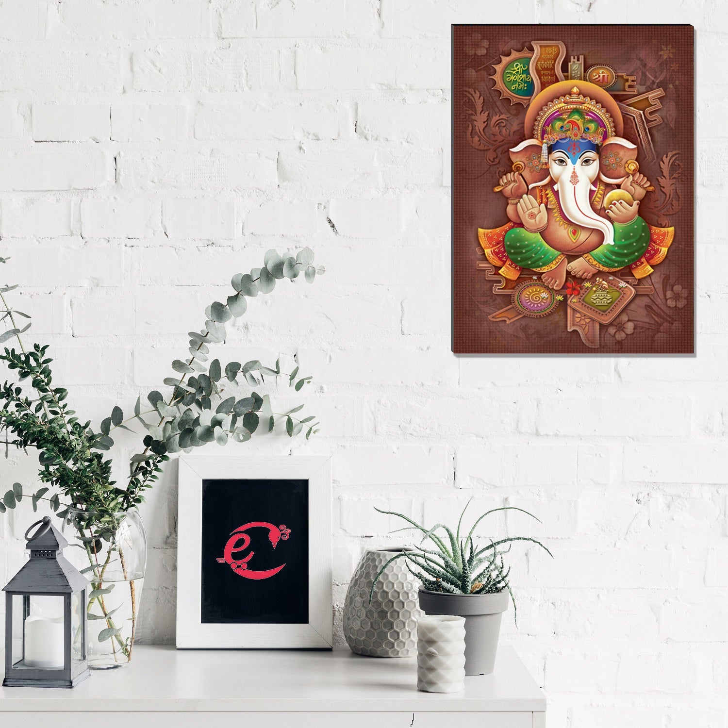 6MM MDF Lord Ganesha Satin Matt Texture UV Art Painting Kafalo