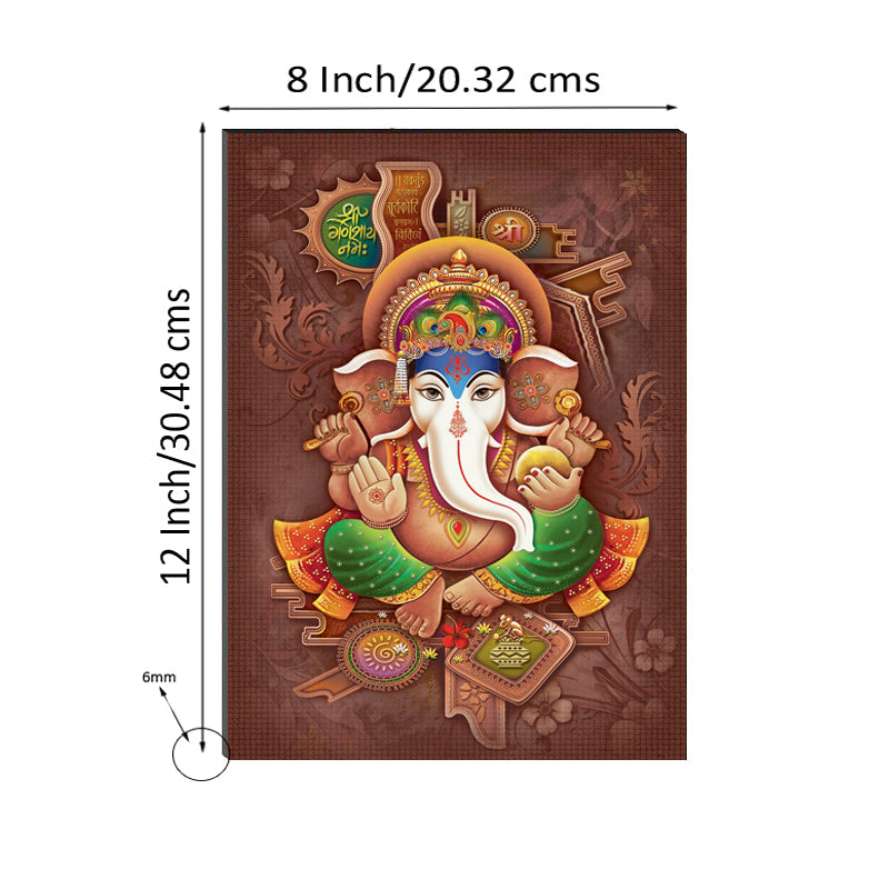 6MM MDF Lord Ganesha Satin Matt Texture UV Art Painting Kafalo