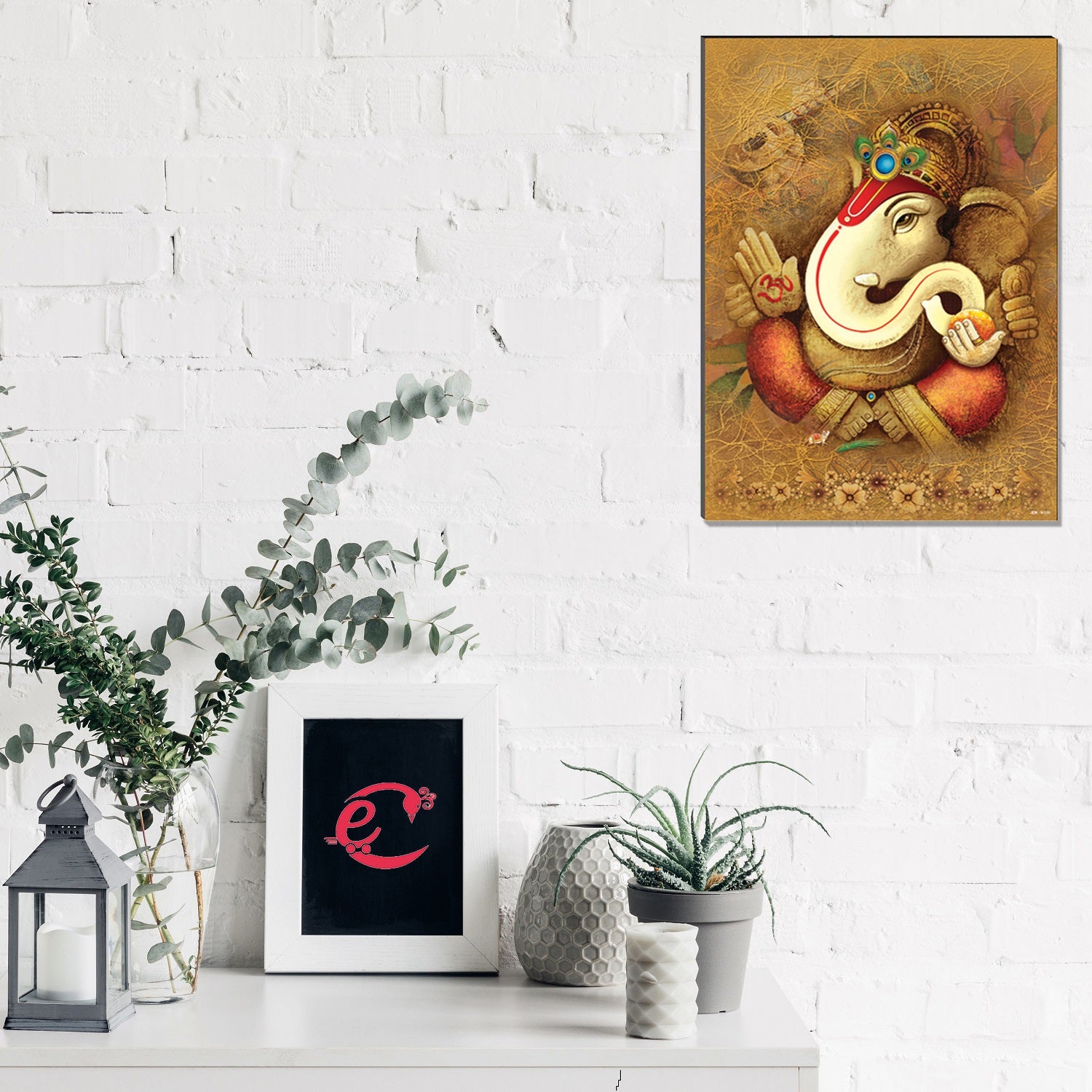 6MM MDF Lord Ganesha Satin Matt Texture UV Art Painting Kafalo