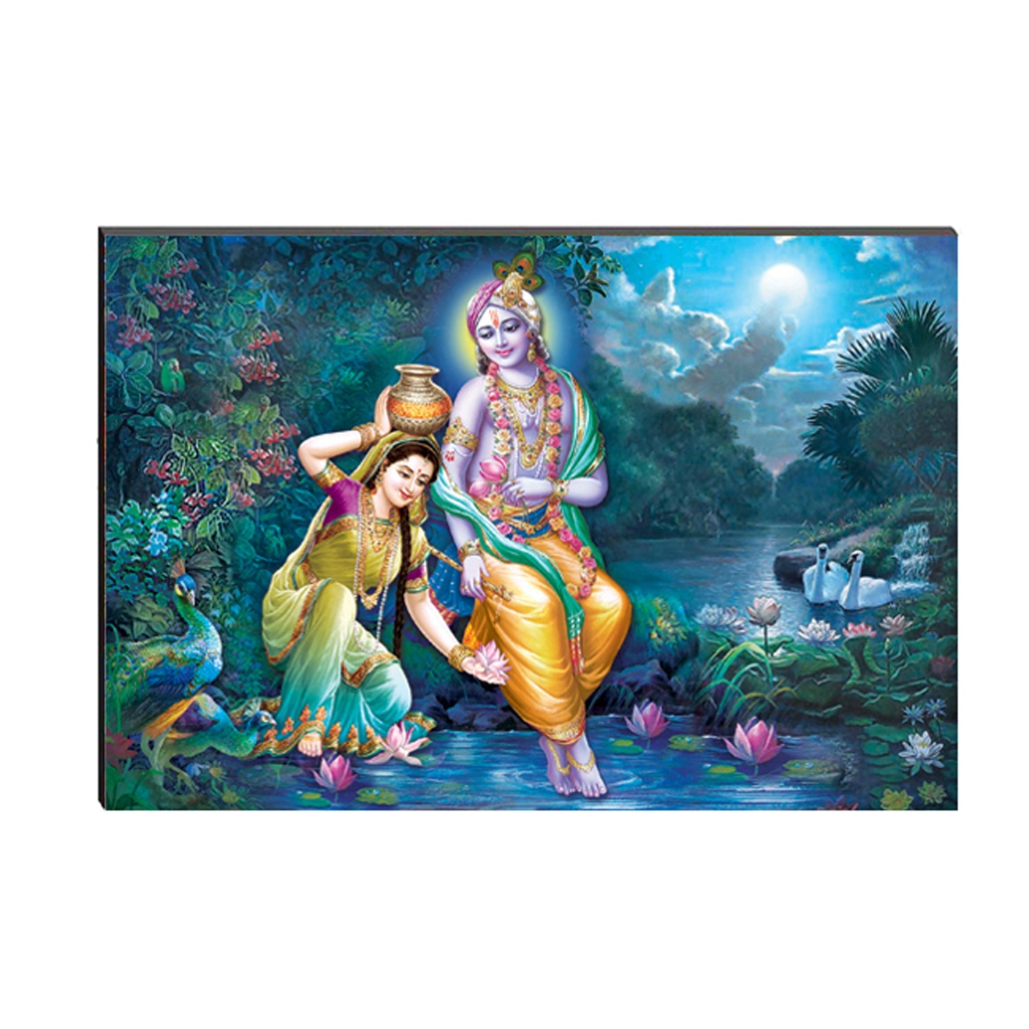 6MM MDF Radha Krishna Satin Matt Texture UV Art Painting Kafalo