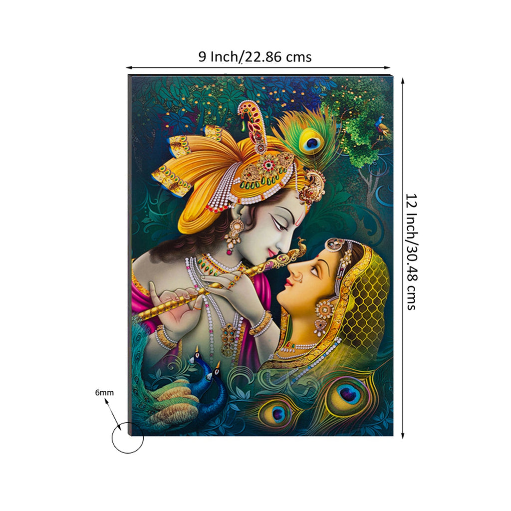 6MM MDF Radha Krishna Satin Matt Texture UV Art Painting Kafalo