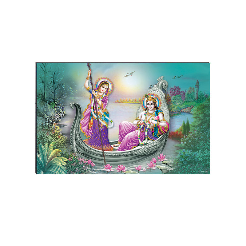 6MM MDF Radha Krishna Satin Matt Texture UV Art Painting Kafalo