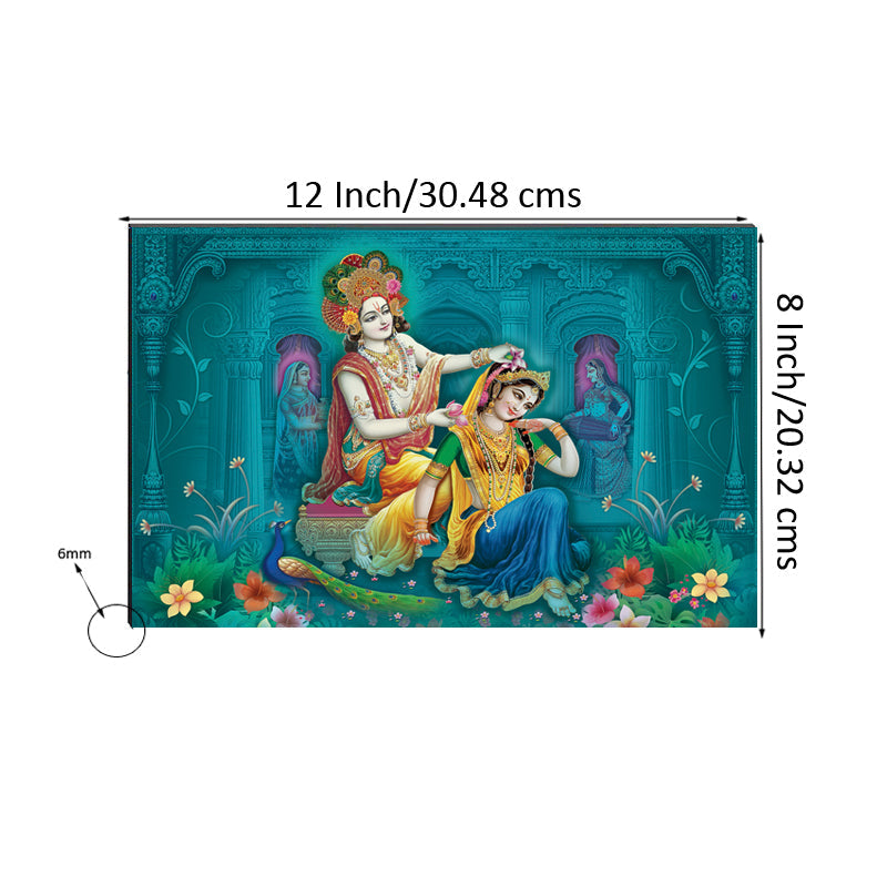 6MM MDF Radha Krishna Satin Matt Texture UV Art Painting Kafalo