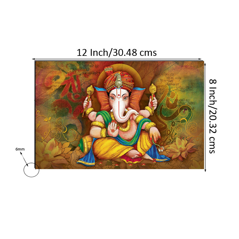 6MM MDF Lord Ganesha Satin Matt Texture UV Art Painting Kafalo
