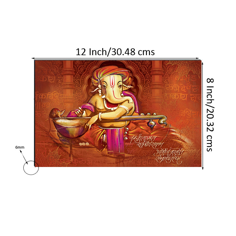 6MM MDF Lord Ganesha Satin Matt Texture UV Art Painting Kafalo
