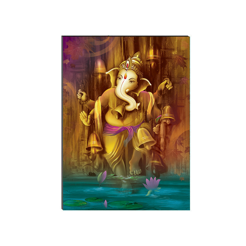 6MM MDF Lord Ganesha Satin Matt Texture UV Art Painting Kafalo