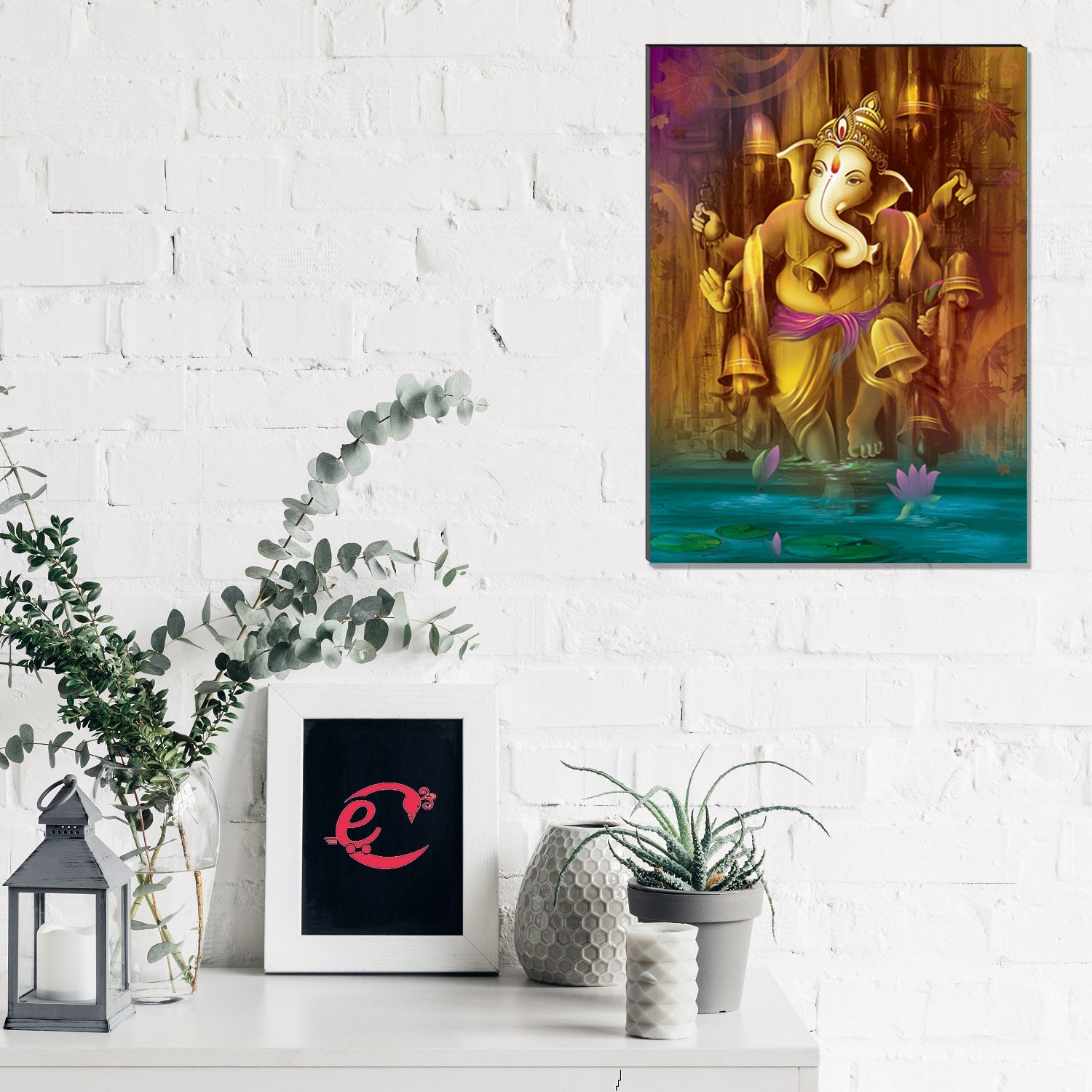 6MM MDF Lord Ganesha Satin Matt Texture UV Art Painting Kafalo