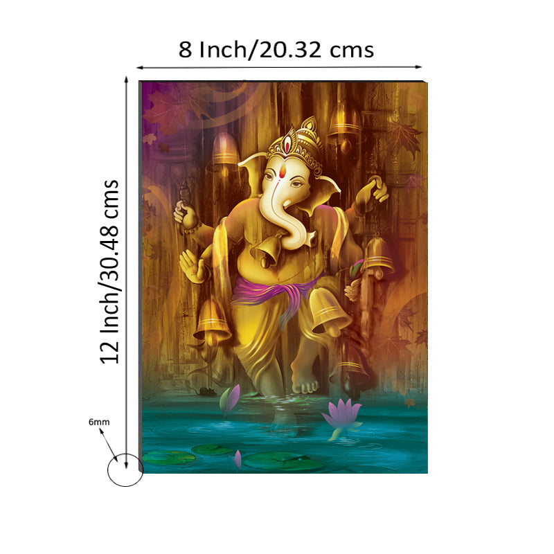 6MM MDF Lord Ganesha Satin Matt Texture UV Art Painting Kafalo
