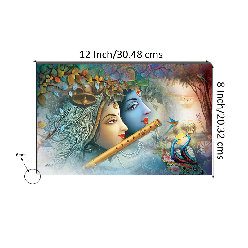 6MM MDF Radha Krishna Satin Matt Texture UV Art Painting Kafalo