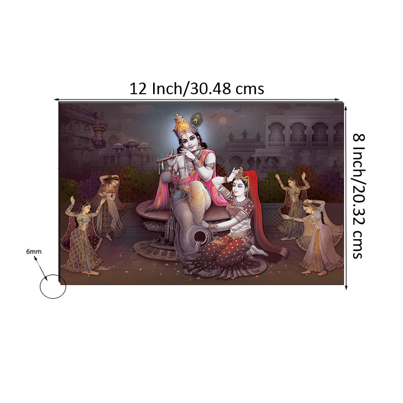 6MM MDF Radha Krishna Satin Matt Texture UV Art Painting Kafalo