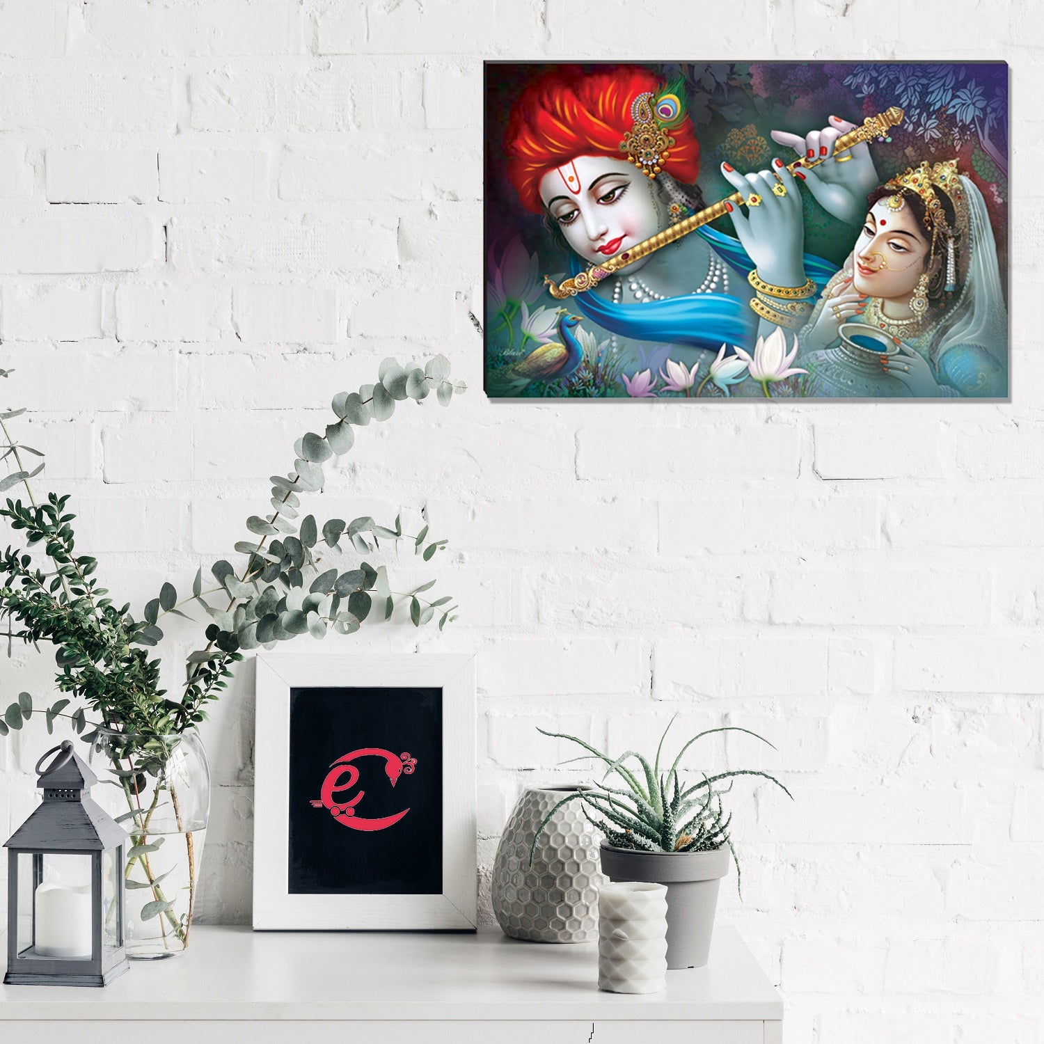 6MM MDF Radha Krishna Satin Matt Texture UV Art Painting Kafalo
