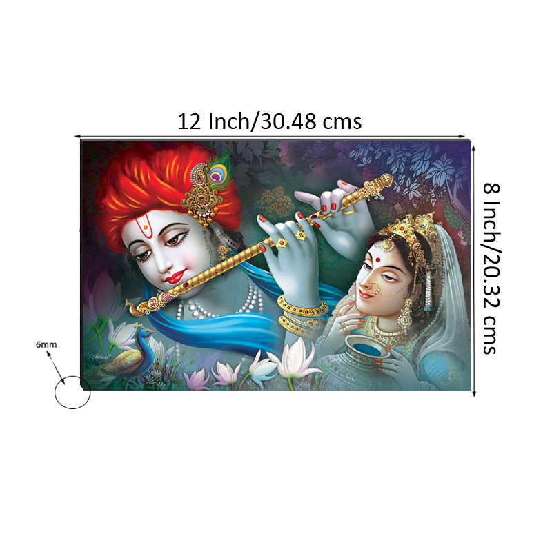 6MM MDF Radha Krishna Satin Matt Texture UV Art Painting Kafalo