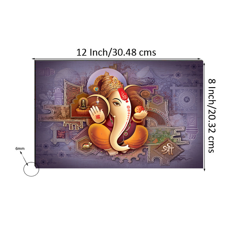6MM MDF Lord Ganesha Satin Matt Texture UV Art Painting Kafalo
