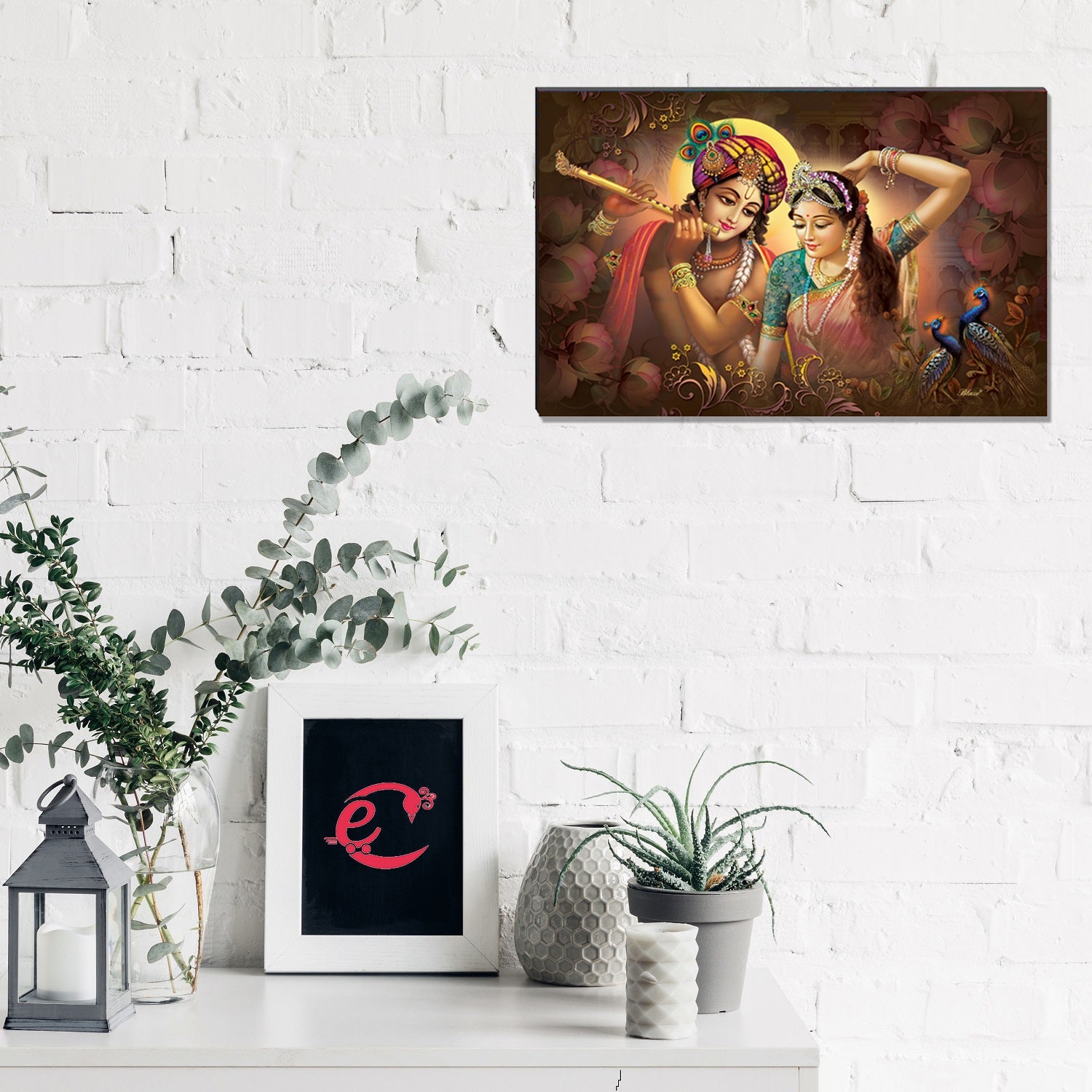 6MM MDF Radha Krishna Satin Matt Texture UV Art Painting Kafalo
