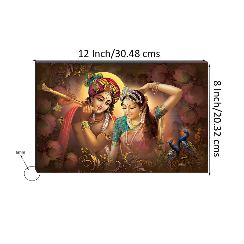 6MM MDF Radha Krishna Satin Matt Texture UV Art Painting Kafalo