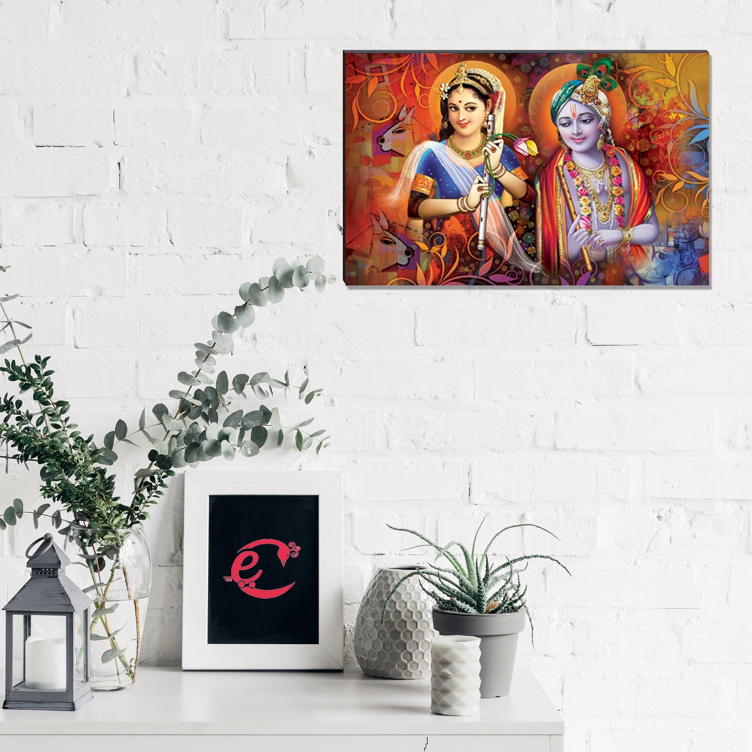 6MM MDF Radha Krishna Satin Matt Texture UV Art Painting Kafalo