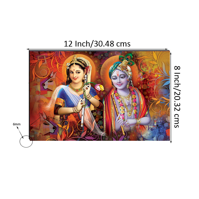 6MM MDF Radha Krishna Satin Matt Texture UV Art Painting Kafalo
