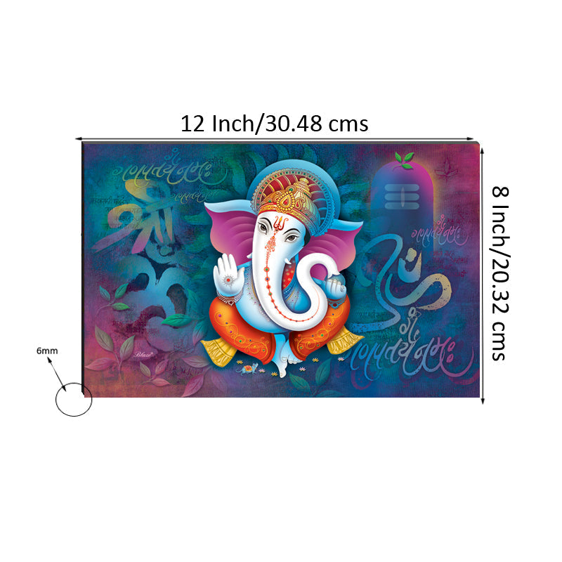 6MM MDF Lord Ganesha Satin Matt Texture UV Art Painting Kafalo