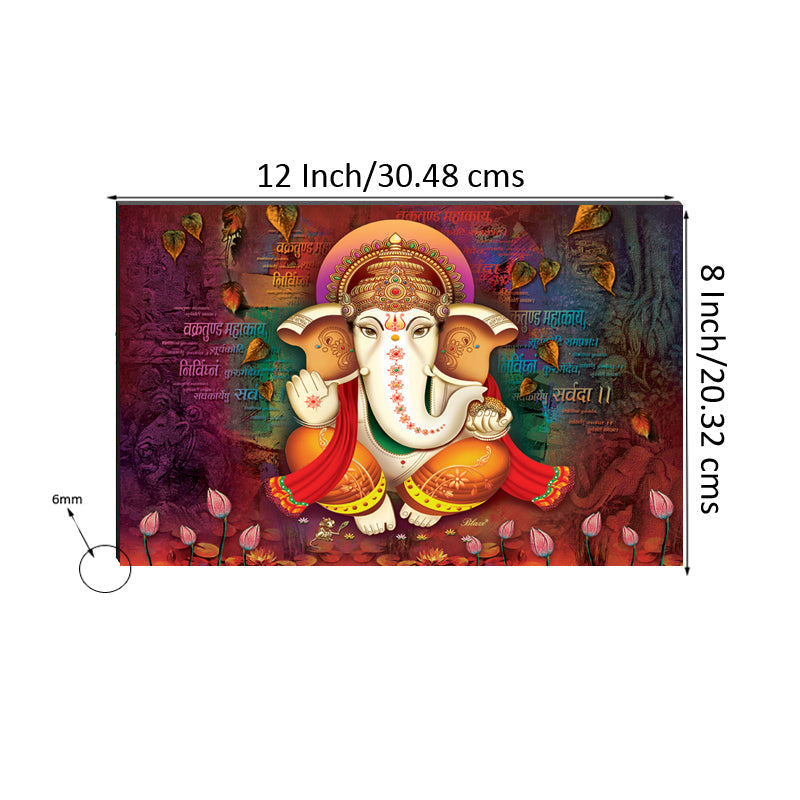 6MM MDF Lord Ganesha Satin Matt Texture UV Art Painting Kafalo