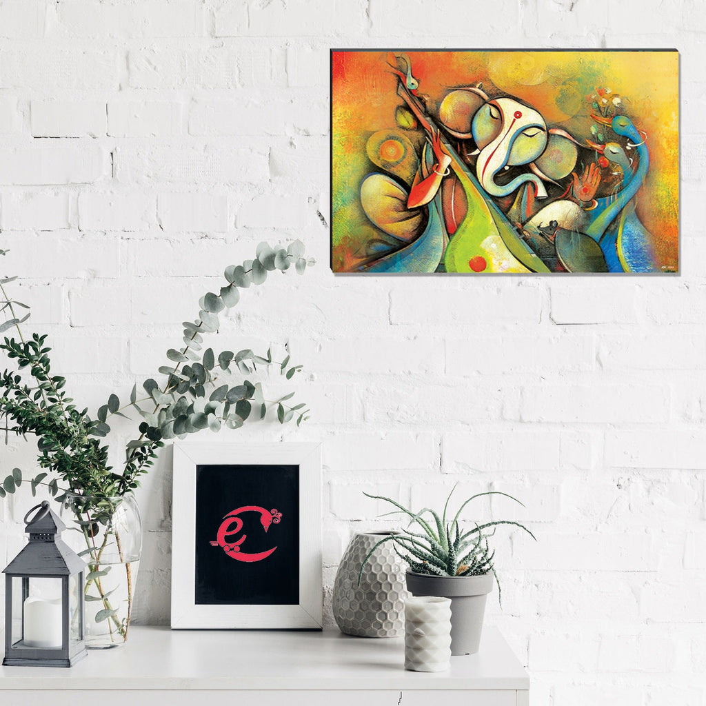6MM MDF Lord Ganesha Satin Matt Texture UV Art Painting Kafalo
