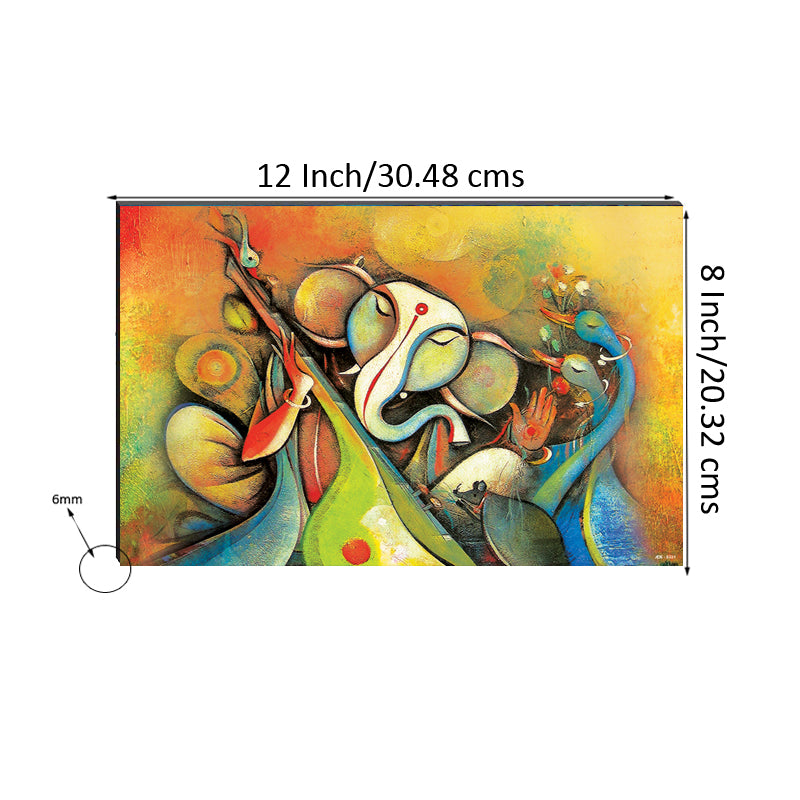 6MM MDF Lord Ganesha Satin Matt Texture UV Art Painting Kafalo