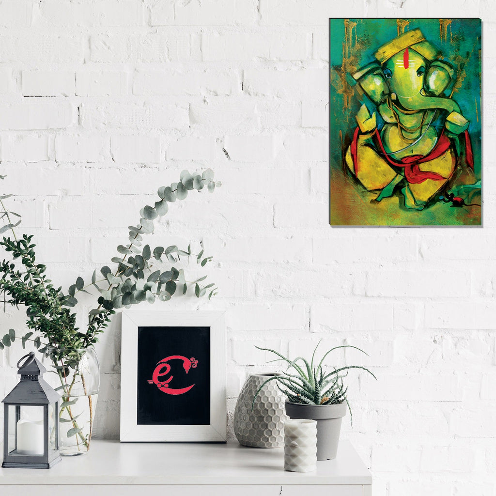 6MM MDF Lord Ganesha Satin Matt Texture UV Art Painting Kafalo