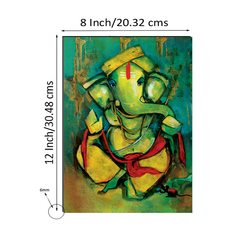 6MM MDF Lord Ganesha Satin Matt Texture UV Art Painting Kafalo
