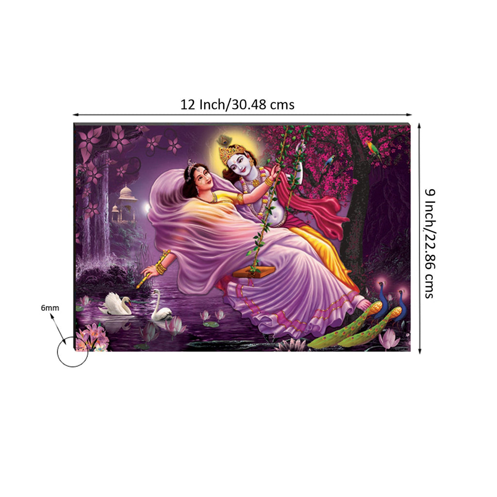 6MM MDF Radha Krishna Satin Matt Texture UV Art Painting Kafalo