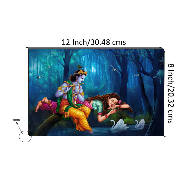 6MM MDF Radha Krishna Satin Matt Texture UV Art Painting Kafalo