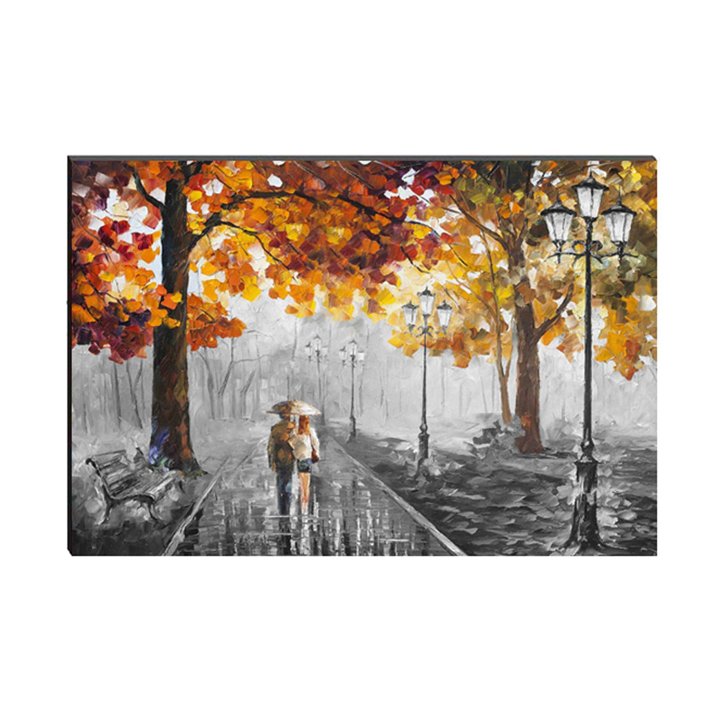 6MM MDF Loving Couple in rain Satin Matt Texture UV Art Painting Kafalo