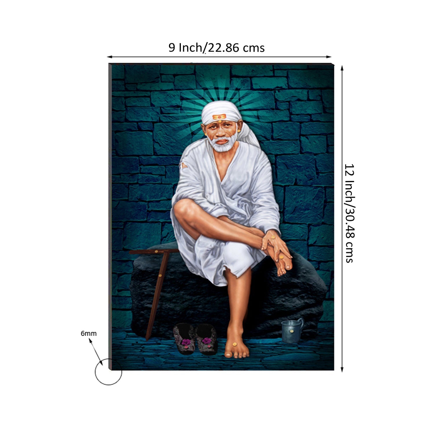 6MM MDF Sai Baba Satin Matt Texture UV Art Painting Kafalo