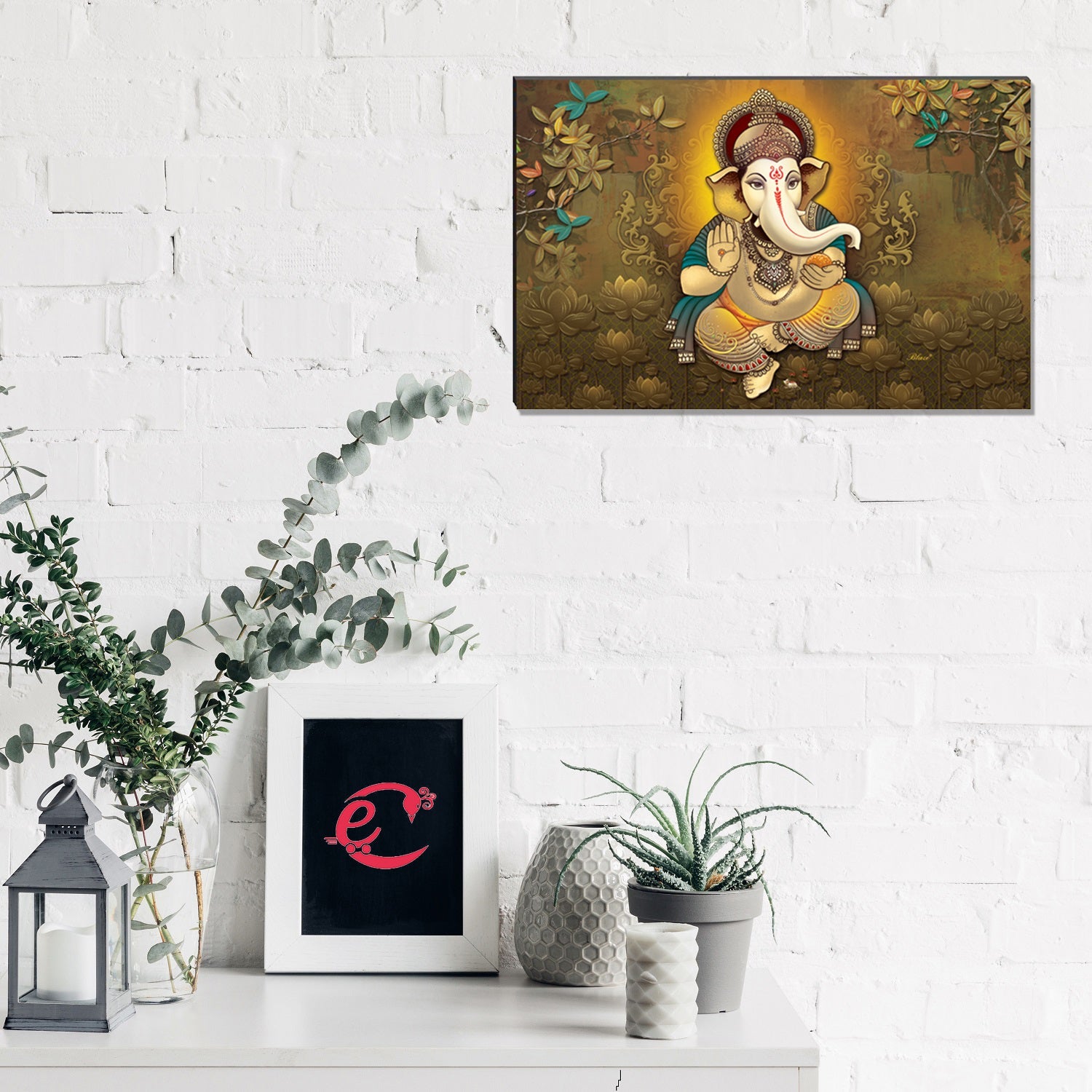 6MM MDF Lord Ganesha Satin Matt Texture UV Art Painting Kafalo