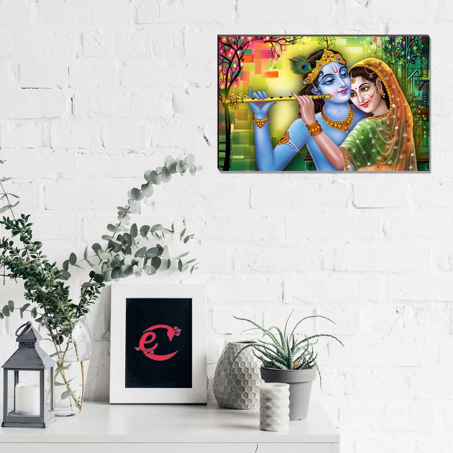 6MM MDF Radha Krishna Satin Matt Texture UV Art Painting Kafalo