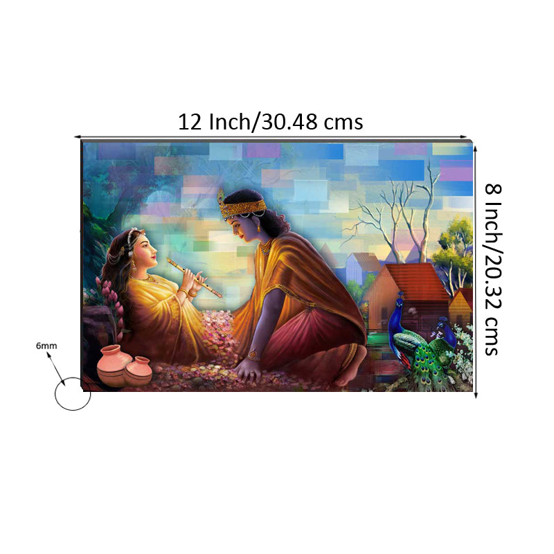 6MM MDF Radha Krishna Satin Matt Texture UV Art Painting Kafalo