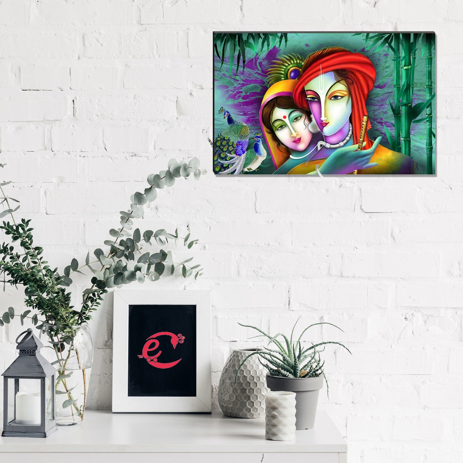 6MM MDF Radha Krishna Satin Matt Texture UV Art Painting Kafalo