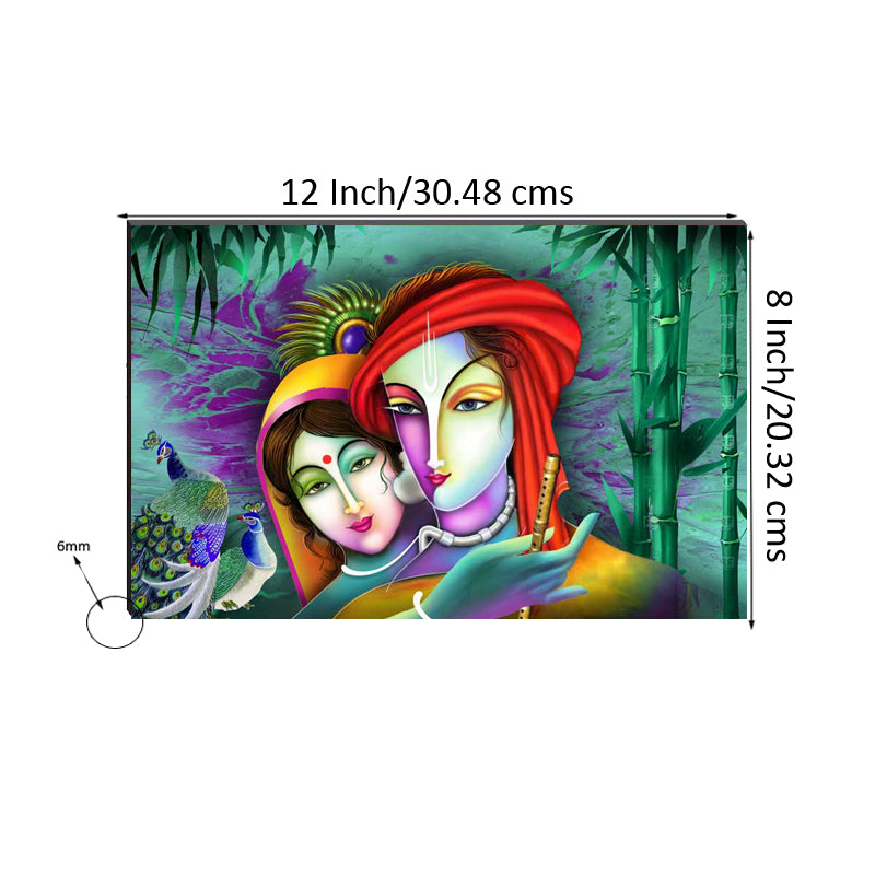 6MM MDF Radha Krishna Satin Matt Texture UV Art Painting Kafalo