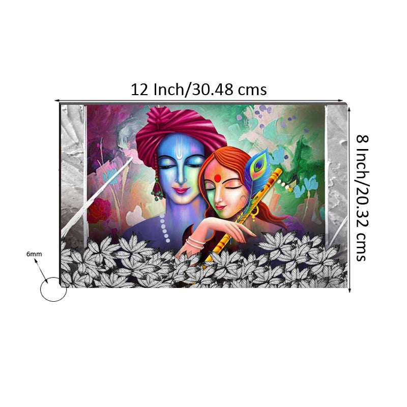 6MM MDF Radha Krishna Satin Matt Texture UV Art Painting Kafalo