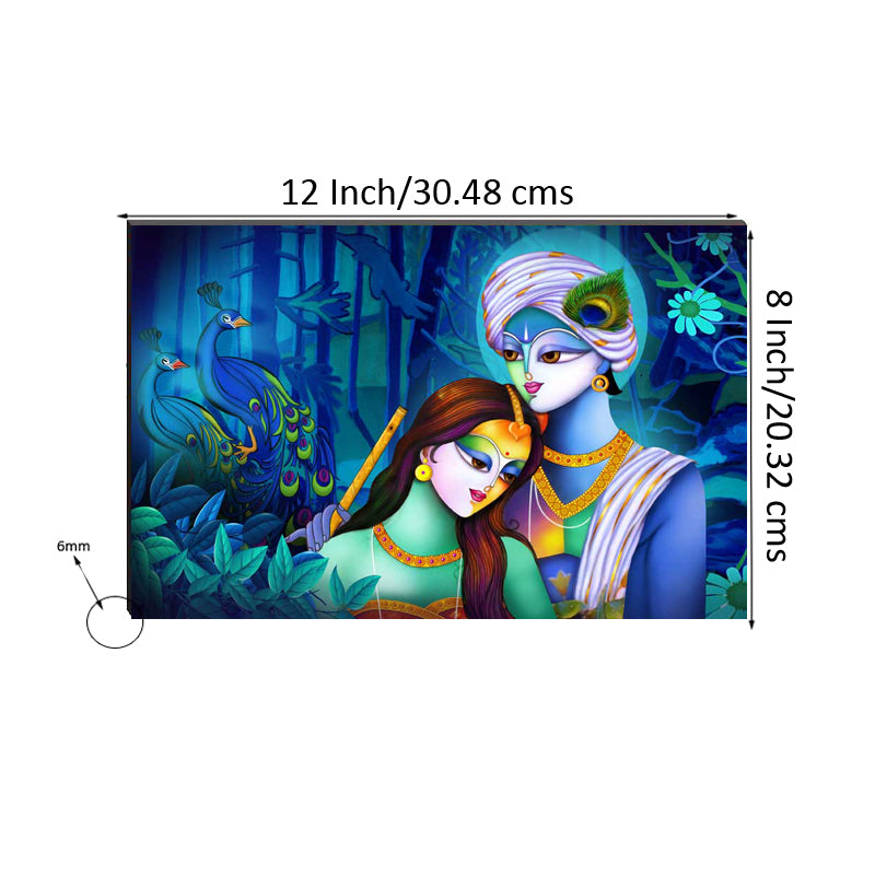 6MM MDF Radha Krishna Satin Matt Texture UV Art Painting Kafalo