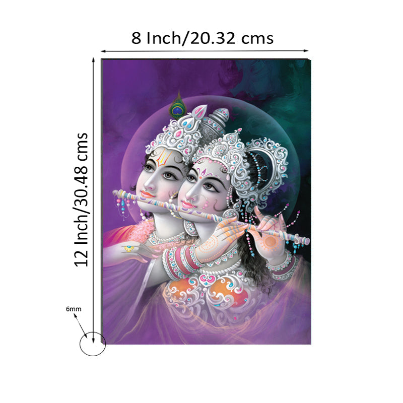 6MM MDF Radha Krishna Satin Matt Texture UV Art Painting Kafalo