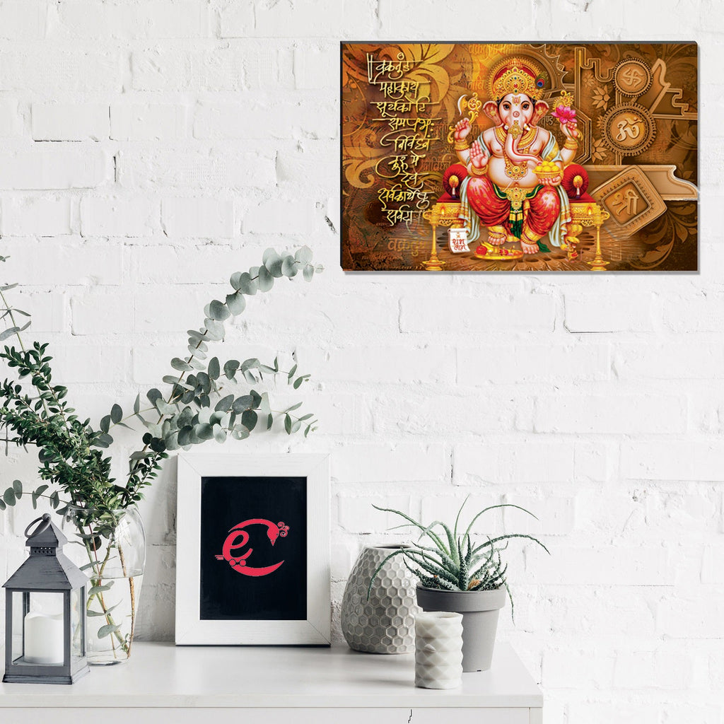 6MM MDF Lord Ganesha Satin Matt Texture UV Art Painting Kafalo