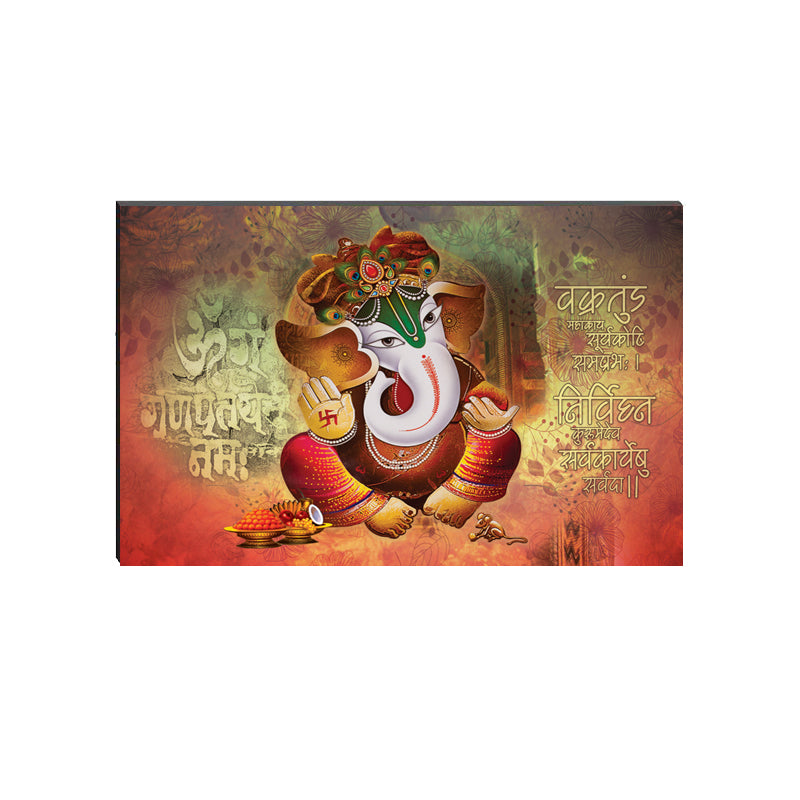 6MM MDF Lord Ganesha Satin Matt Texture UV Art Painting Kafalo