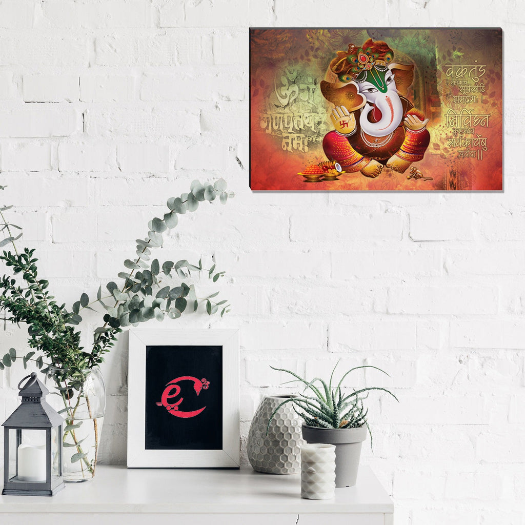 6MM MDF Lord Ganesha Satin Matt Texture UV Art Painting Kafalo