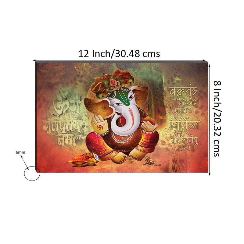 6MM MDF Lord Ganesha Satin Matt Texture UV Art Painting Kafalo