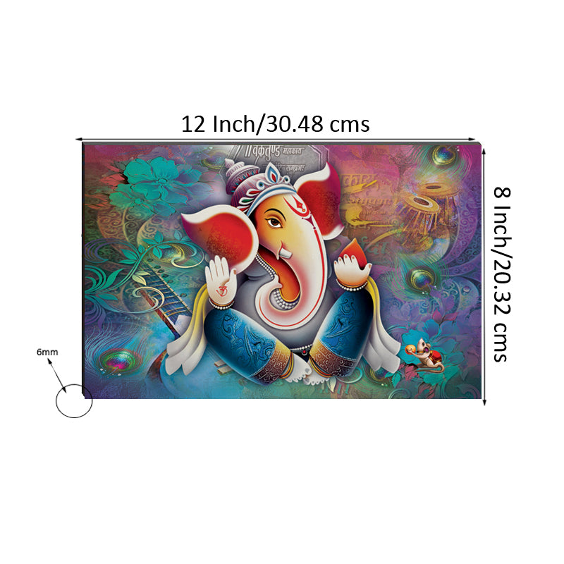 6MM MDF Lord Ganesha Satin Matt Texture UV Art Painting Kafalo