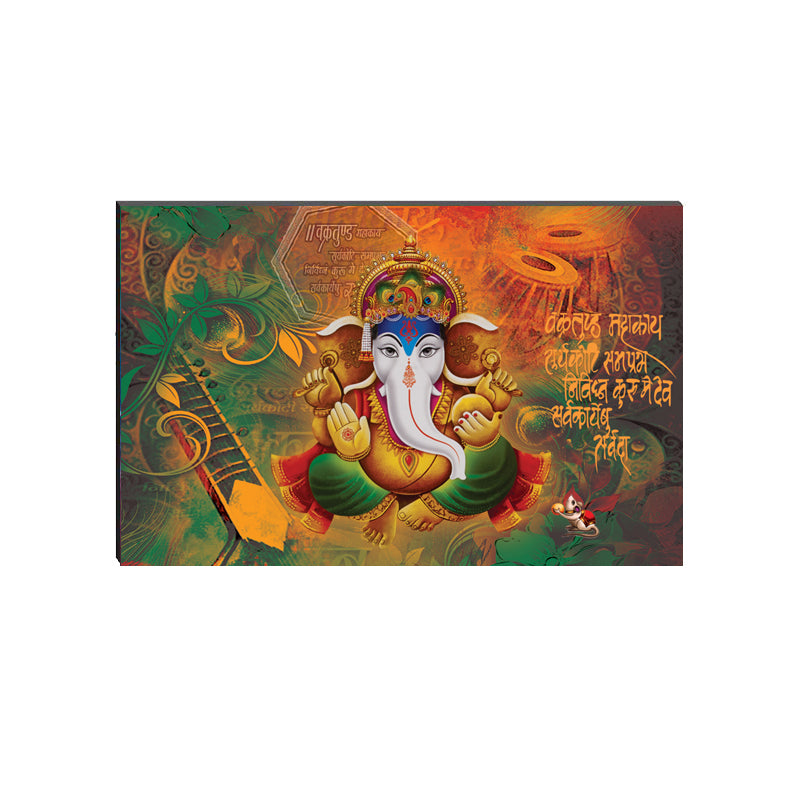 6MM MDF Lord Ganesha Satin Matt Texture UV Art Painting Kafalo