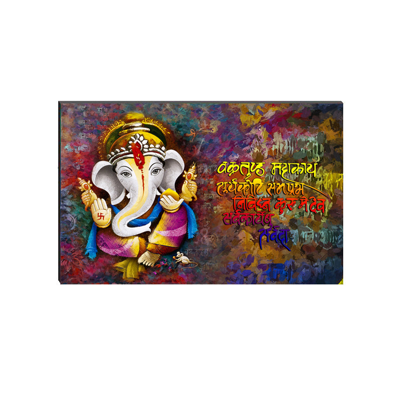 6MM MDF Lord Ganesha Satin Matt Texture UV Art Painting Kafalo
