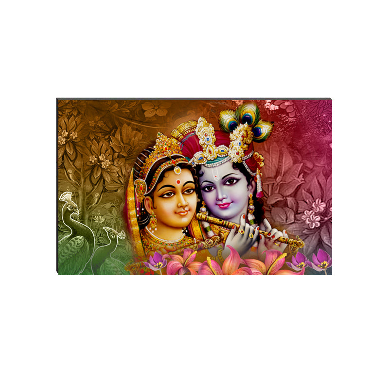 6MM MDF Radha Krishna Playing Flute Satin Matt Texture UV Art Painting Kafalo
